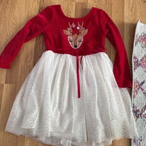 Christmas reindeer dress - like new size 6x